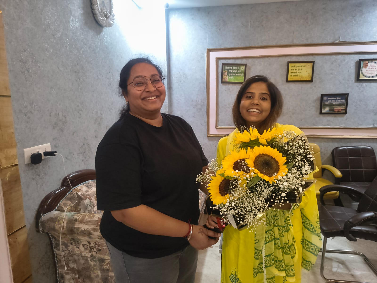 greeting with flower